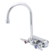 Workboard Faucet, Wall Mount, 4" Centers, 133X Swivel Gooseneck, Lever Handles