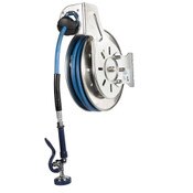 Hose Reel, Open, Stainless Steel, 3/8" X 35' Hose with B-0107 Spray Valve
