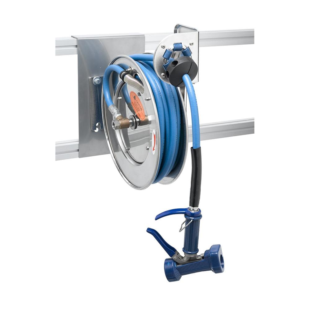 Hose Reel, Open, Stainless Steel, 3/8" X 50' Hose, Front Tri