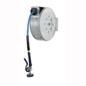 Hose Reel, Enclosed, Epoxy Coated, 3/8" X 30' Hose, Spray Valve