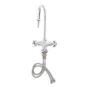 Lab Mixing Faucet, Deck Mount, Rigid Gooseneck Serrated Tip