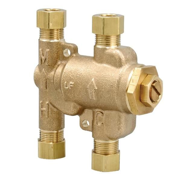 Thermostatic Mixing Valve, 3/8, LF, Adjustable 80-120 F