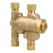 Thermostatic Mixing Valve, 3/8 Inch, Lead Free, Adjustable 80-120 F, Watts