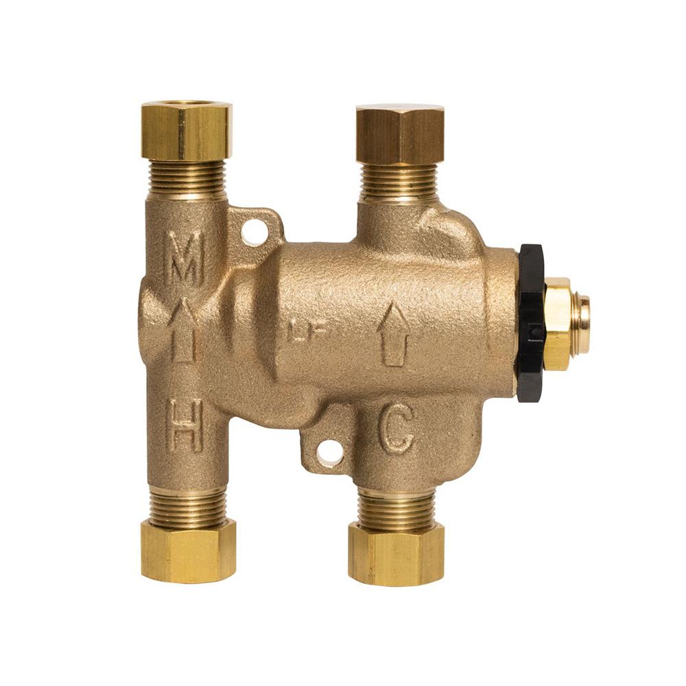 Thermostatic Mixing Valve, 3/8, LF, Adjustable 80-120 F