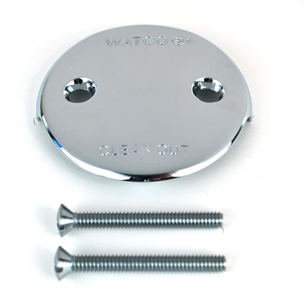 Overflow Plate Two Hole with Screws Chrome Watco