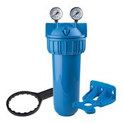 Kit, 3P Filter with Collar, Single 2.5” X 10”, Blue Sump, 3/4” Npt, 2 Gauges, Bracket & Wrench