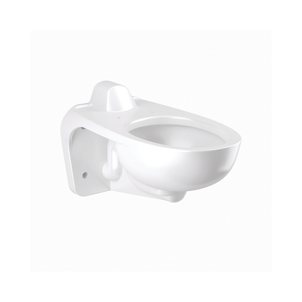 Elongated Wall Mount Rear Spud White China Toilet, Universal 1.1-1.6 GPF Flush, 4 Bolt