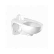 Elongated Wall Mount Rear Spud White China Toilet, Universal 1.1-1.6 GPF Flush, 4 Bolt