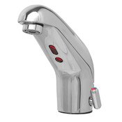 Battery Operated Deck Mount Faucet Single Hole Manual On/Off Option with Temperature Mixing