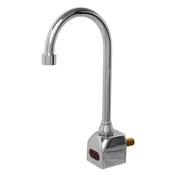 Wall Mount Front Sensor Piston Operated Batttery Powered Gooseneck Spout Faucet