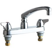 Deck-Mounted Manual Sink Faucet With 8" Centers, Pressure Compensating Softflo Aerator 1.5 GPM (E35
