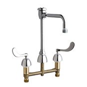 Deck-Mounted Manual Sink Faucet With 8" Centers, 3/4" Hose Thread Male Outlet With Adapter (E2-2Jkr