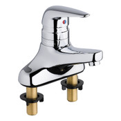 Deck Mount Manual Sink 4 In Centers Ceramic Cartr. 3/8 In 1/2 In Flexible Riser 0.5 GPM