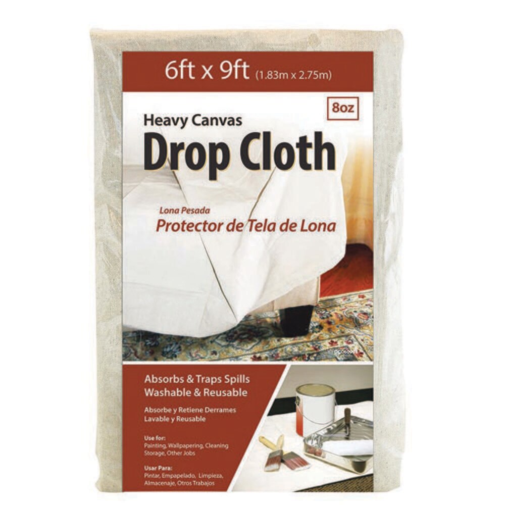 Canvas drop cloth, cotton, 6 x 9 ft