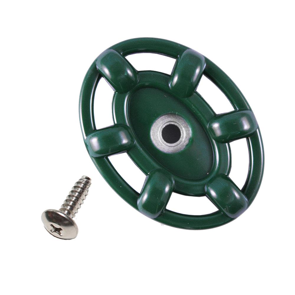 Green Rubberized Coated Oval Handle and Screw, Arrowhead Brass