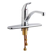 Deck-Mounted Manual Sink Faucet, 8" Centers, 1/2" Npsm Supply Inlets For 3/8" Or 1/2" Flexible Rise