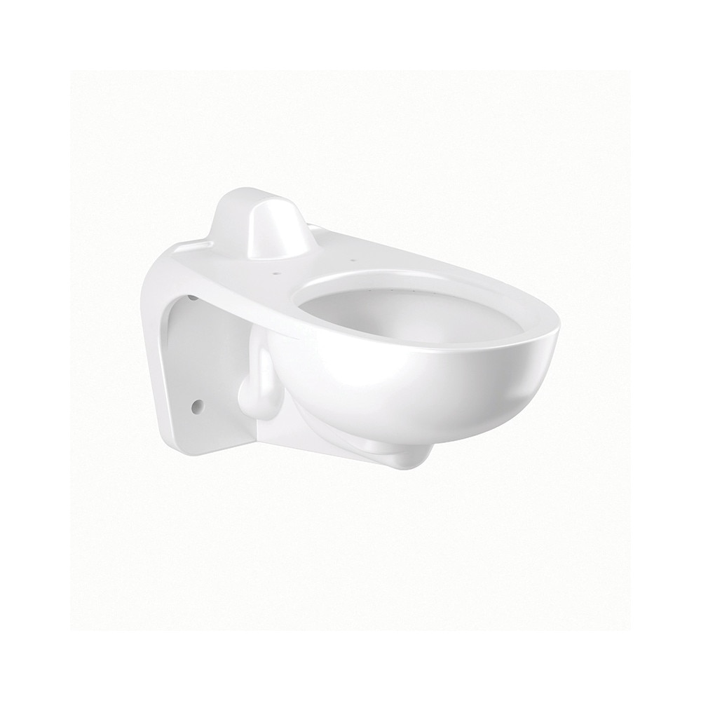 Wall Mount Rear Spud Vitreous White China Elongated Water Closet, Universal Flush 1.6–1.0 GPF with SloanTec Hydrophobic Glaze