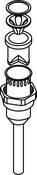 Flush Tube, Urinal, 3/4 Top Spud X 24 L with Vacuum Breaker