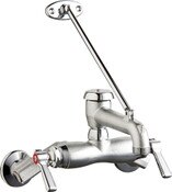 Wall-Mounted Manual Sink Faucet With Adjustable Centers, 2-5/16" Diameter Slip Flange, 5-3/4" Rigid