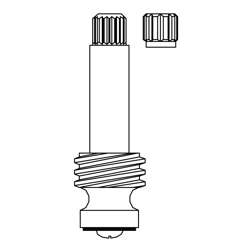 Stem Right Hand Hot Fits California Calco Brass