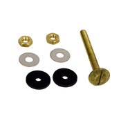 Bolt Set 5/16 x 3 Inch Close Coupled Toilet Tank To Bowl, Includes Brass Bolts, Brass Hex Nuts, Cloth Inserted Rubber Washers, and Plated Brass Washers