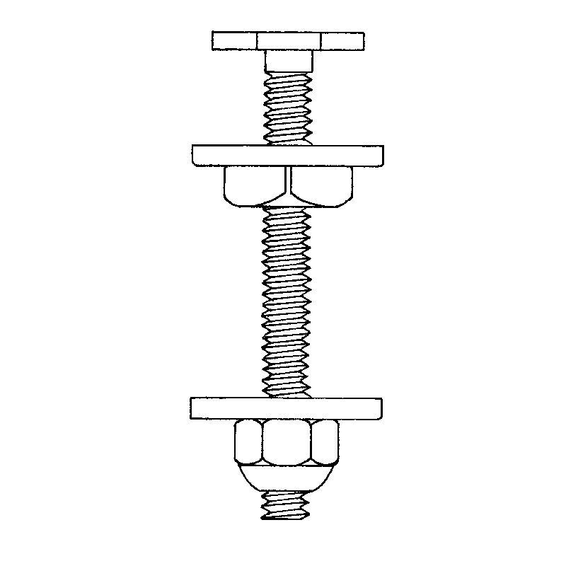 Closet Bolt 1/4 X 2 1/4 Inch Brass With Round Washer