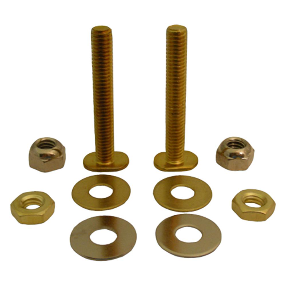 Closet Bolt 1/4 X 2 1/4 Inch Brass With Round Washer