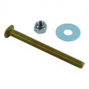Brass Closet Bolt 5/16 X 3 1/2 Inch with Nut and Round Washer Includes Bolt, Open Head Brass Nut Plated, 5/16 Inch Round Steel Washer