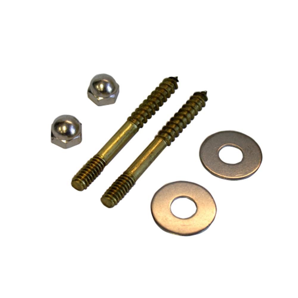 Closet Screw 1/4 X 2 1/2 In Brass With Round Washer