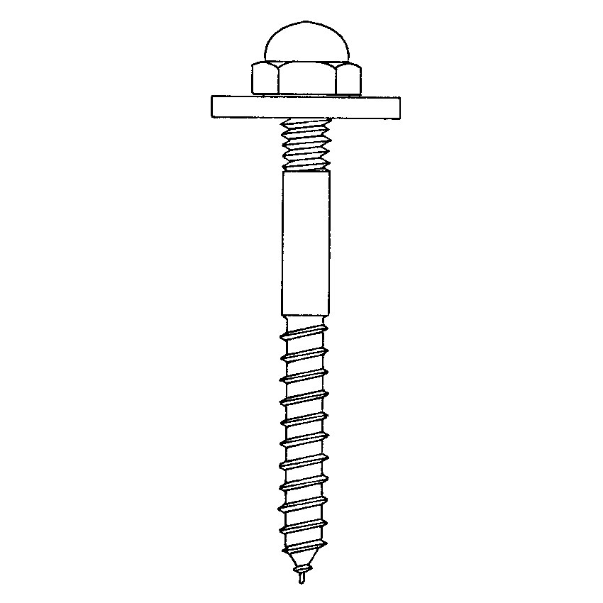 Closet Screw 1/4 X 2 1/2 In Brass With Round Washer