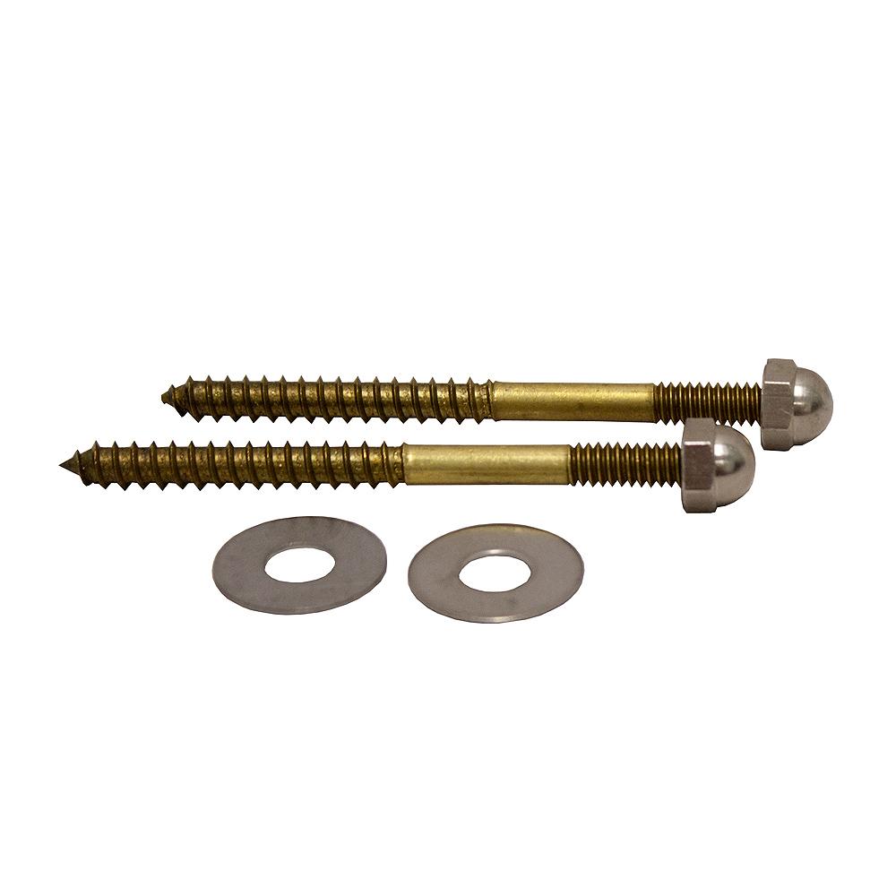 Brass Closet Screw 1/4 X 3 1/2 Inch with Round Washer