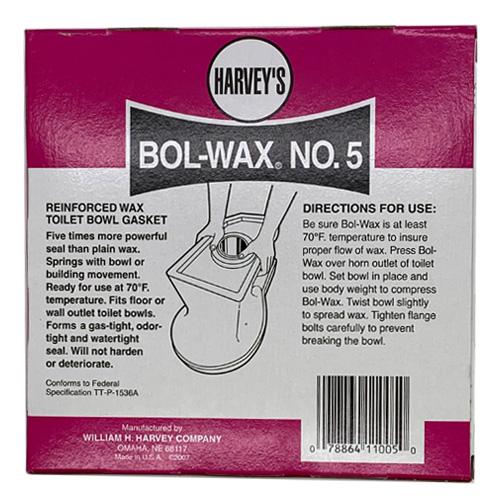 Harvey Bol-Wax No.5 Wax Seal Gasket 4 Inch Floor or Wall Out