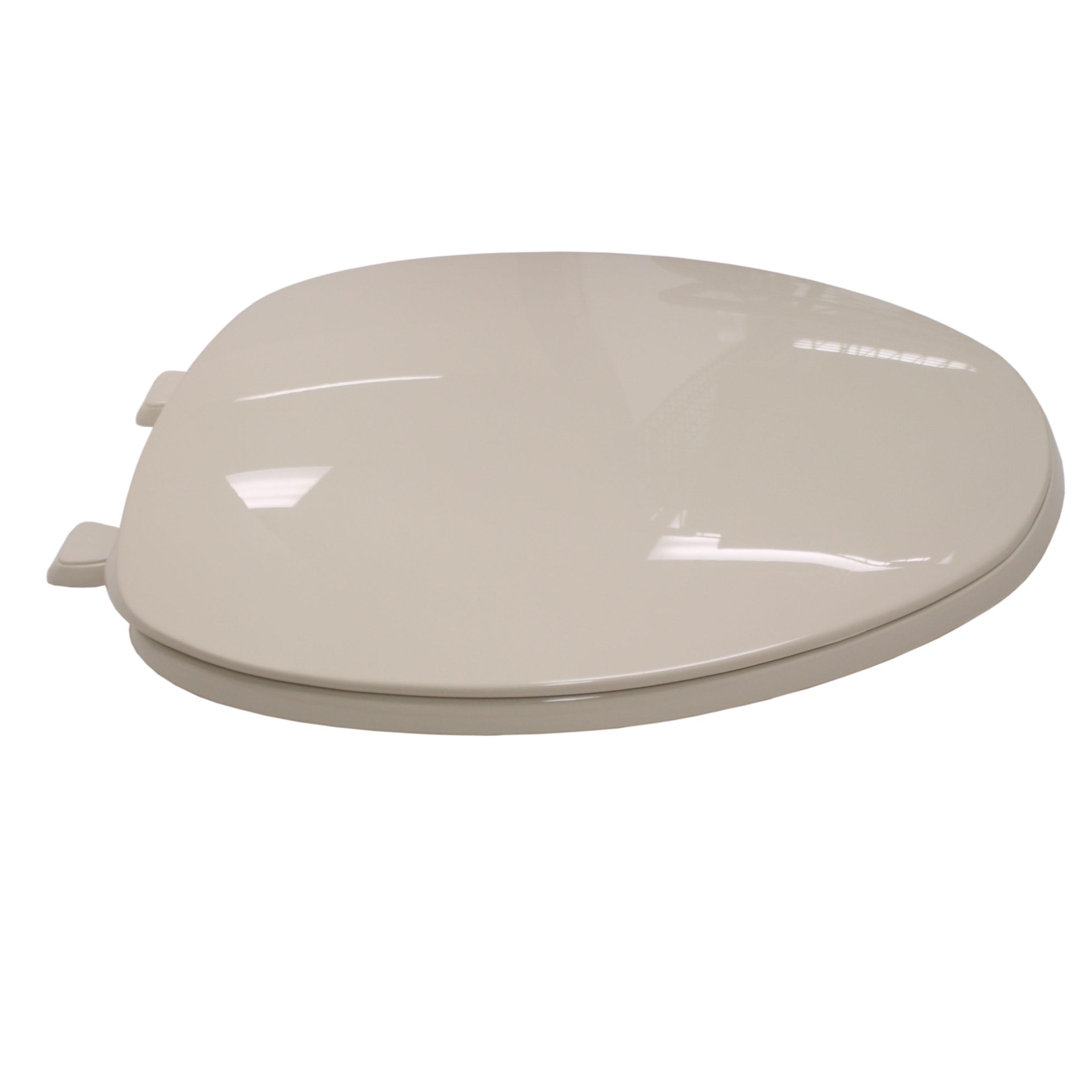 Toilet Seat, Elongated, Closed Front with Cover, White, Plastic, Bemis