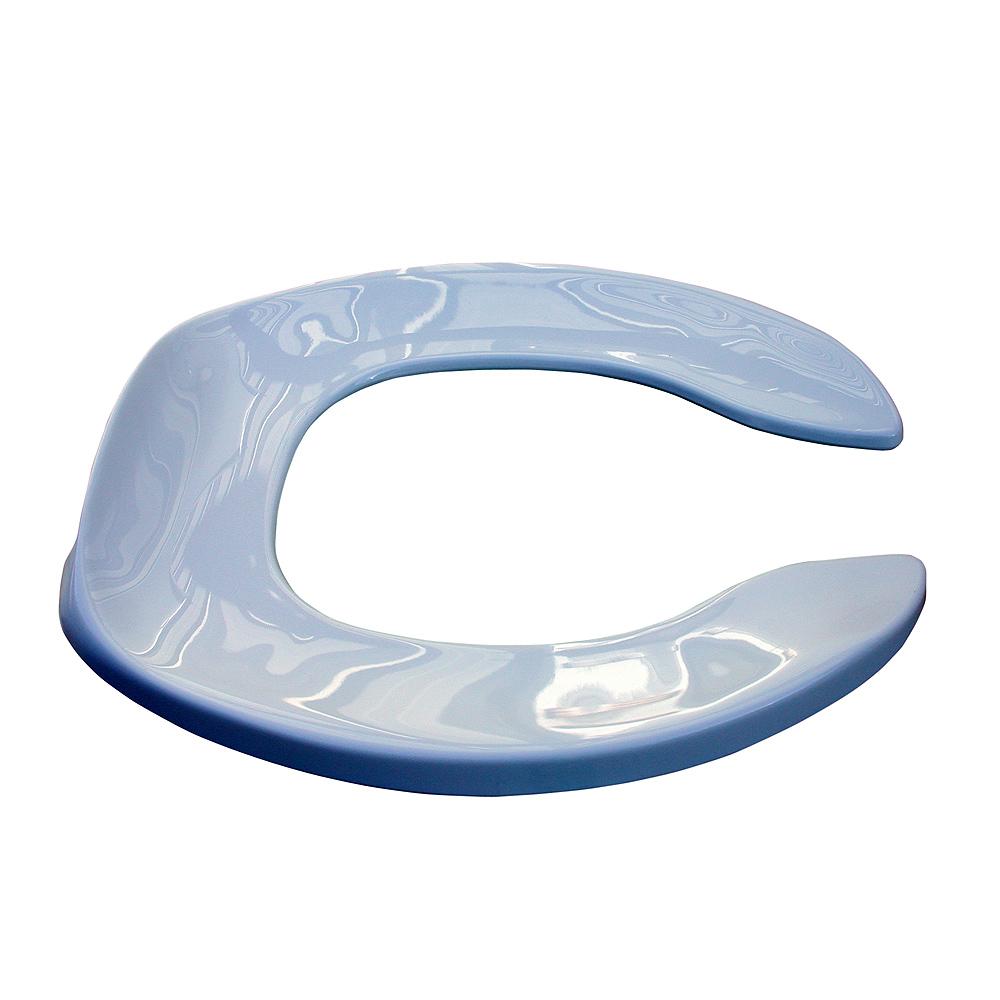 White Plastic Round Toilet Seat, Open Front less Cover, Commercial with Sta-Tite Check Hinge