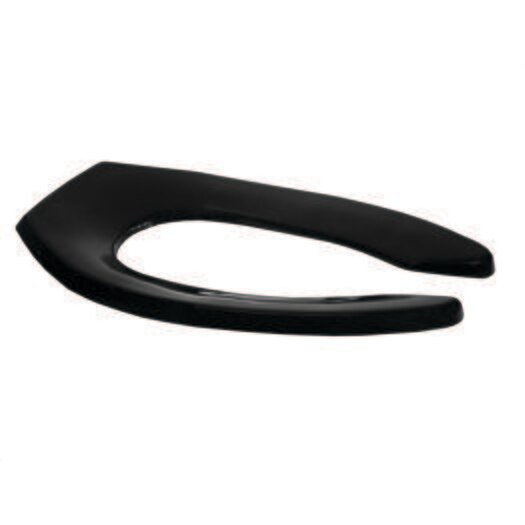 Black Plastic Elongated Toilet Seat, Open Front less Cover, Commercial with Sta-Tite Self-Sustaining Check Hinge