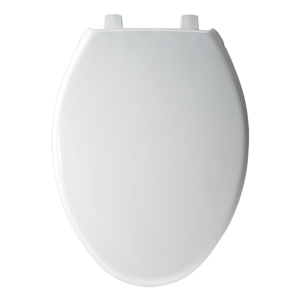 Toilet Seat, ELG, CF w/ Cover, SS Hinge, White, Plastic