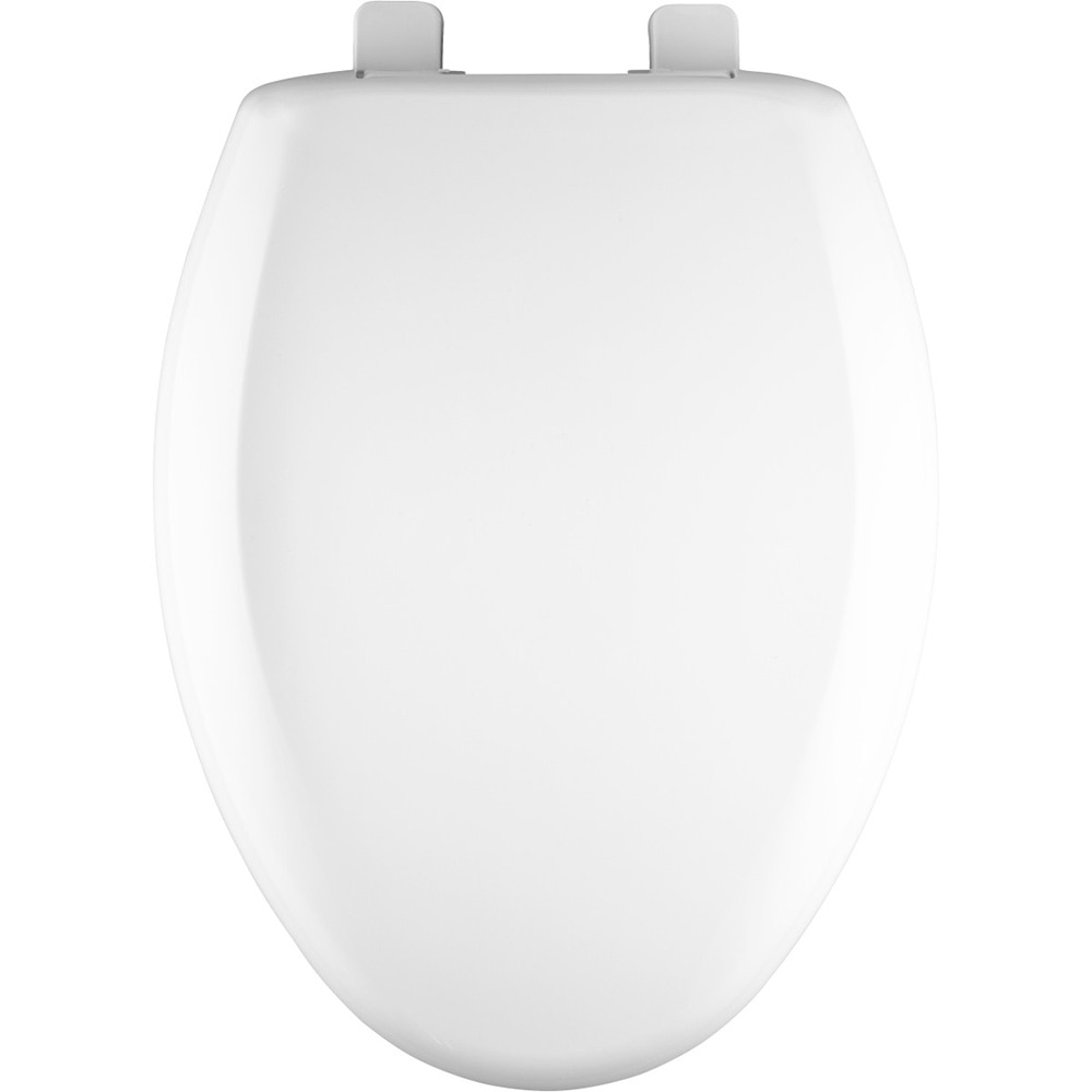 Toilet Seat, ELG, Open Front w/ Cover, White, Plastic, Bemis