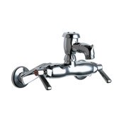 Wall-Mounted Manual Sink Faucet With 3-3/8" Centers, 3-3/8" Body, Adjustable Arms 3" - 8-3/8" Cente