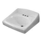 Wall Hung Sink, 4 Inch Centerset with 4 Inch Backsplash
