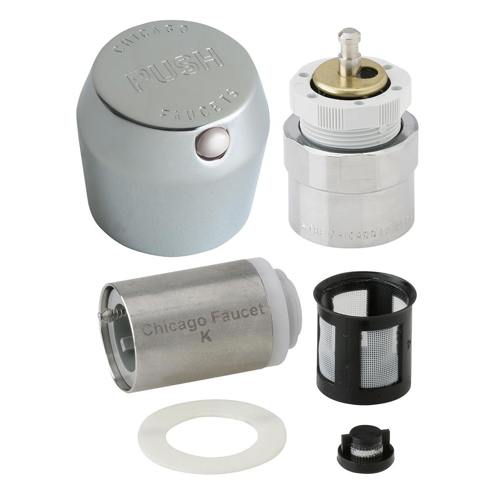 1-3/4 In MVP Metering Push Handle Retrofit Kit, Metal, Includes Handle, Actuator, Metering Valve Cartridge With Inline Filter, Chicago Faucets