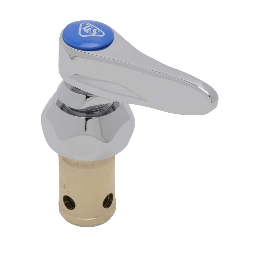 Eterna Cartridge with Spring Check, Left Hand (Cold), Lever Handle, Screw & Blue Index Button "New-Style", fits All T&S Faucets