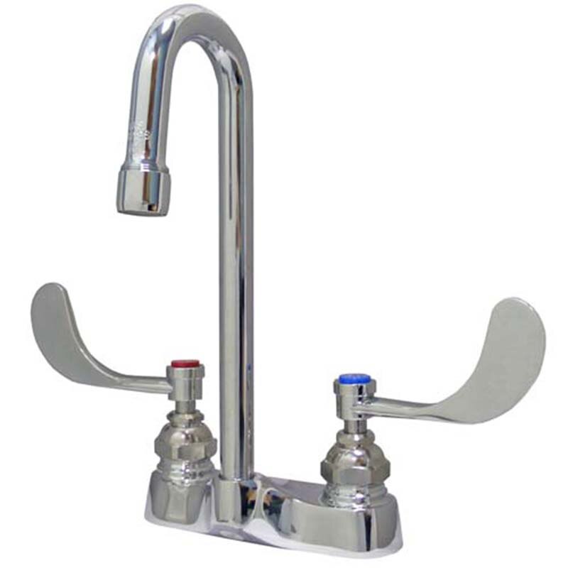 Medical Faucet, Deck Mount, 4" Centers, Swivel/Rigid Goosene