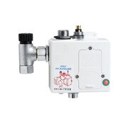 Below Deck Control Module Box (White or Black) 3 5/8 Inch X 4 3/16 Inch X 2 Inch Deep with Water Resistant Faucet Sensor Cable Connection, Mixed Water Elbow Fitting and Integral Strainer, 1/2 Inch NPSM Female 360 Swivel Coupling Nut and Ac or Dc Oper