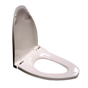 Toilet Seat, Round, Closed Front with Cover, fits Eljer Emblem, White, Plastic, Bemis