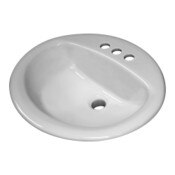 Counter Mount, 20 X 16 3/4, 4 Inch Centerset Oval Lavatory Sink