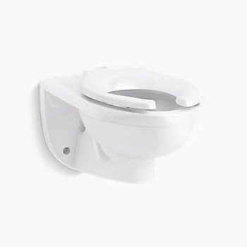 Wall Mounted Top Spud Elongated Toilet, 1.0-1.6 GPF, 4 Bolt, Water Sense