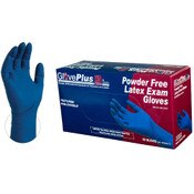 GlovePlus HD Blue Latex Powder Free Exam Gloves 50 Gloves Pe