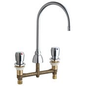 Deck-Mounted Manual Sink Faucet With 8" Centers, Pressure Compensating Softflo Aerator 1.5 GPM (E35
