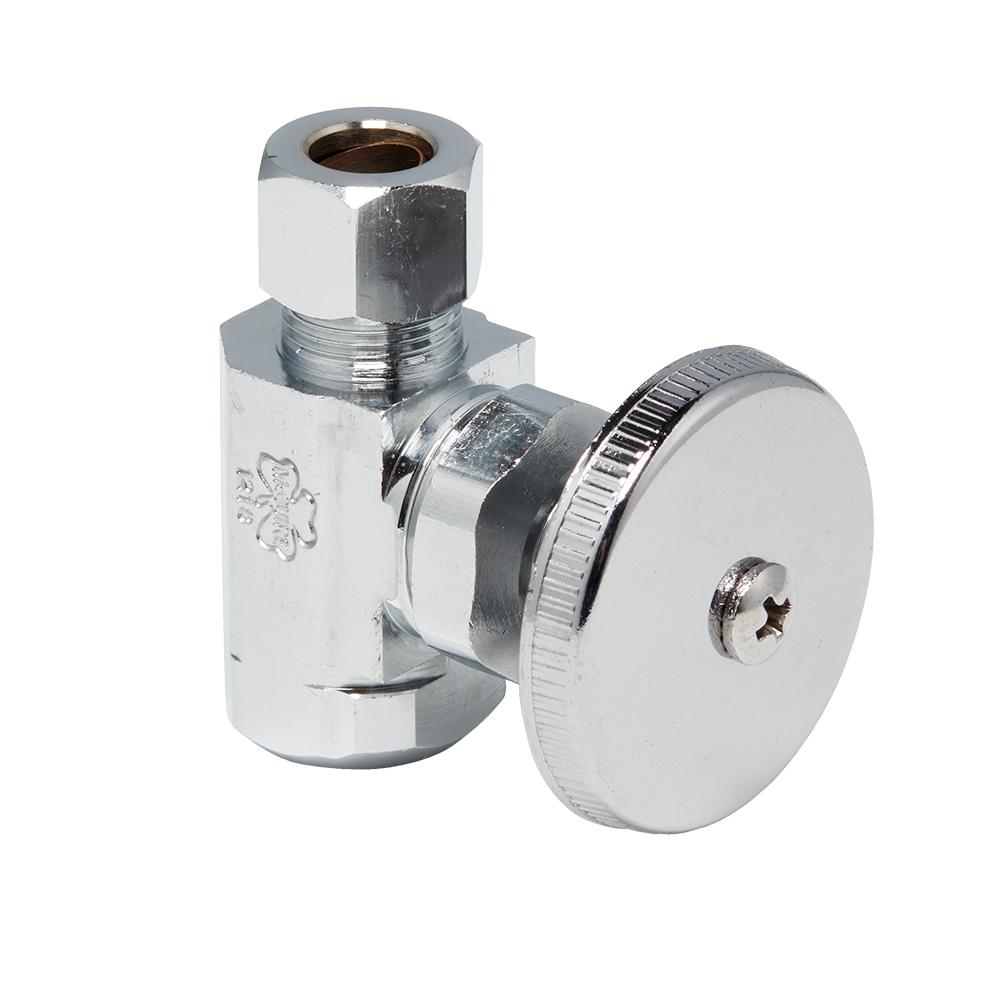Straight Supply Stop Valve, 3/8 In IPS x 3/8 In OD, Wheel Handle, McGuire