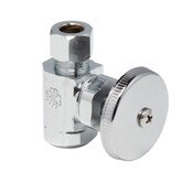Straight Supply Stop Valve, 3/8 In IPS x 3/8 In OD, Wheel Handle